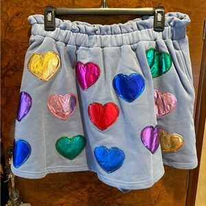 QUEEN OF SPARKLES Multicolor Heart Shorts